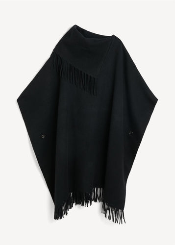 Turtlo Wool Poncho Black