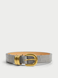 Zoilo Leather Belt Brushed Grey