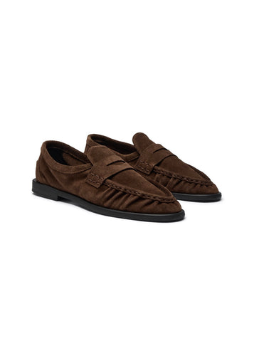 Elmira Suede Leather Loafers Brown