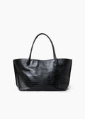The Eva Weekend Tote Black Croco