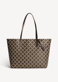 Abigail Printed Tote Bag Warm Brown