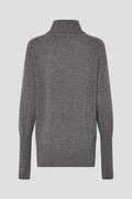 Olira Knit T-Neck Collar Grey Melange