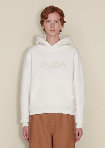 Zoe Embroidery Hoodie | Ecru