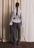 Iben Atari Embellished Shirt Grey Grey Stripe
