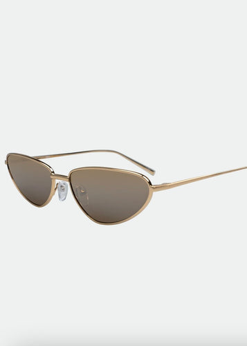 Aster Solbrille Gold & Brown Mirror