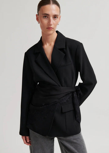 Lacia Lace Scarf Black