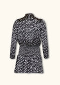 Jacquard Pleated Dress Black Bliss