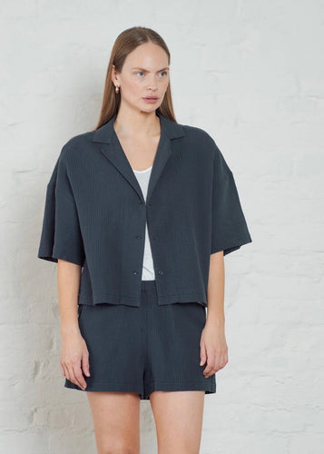 Delos Quilted Shirt DK Navy