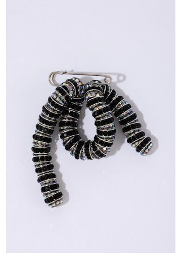 Caterpillar Brooch Onyx