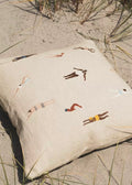 Swimmers Embroidered Cushion Cover