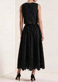 Broderie Anglaise Top Black