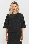 Madina Short Sleeve Knit Blackish Melange