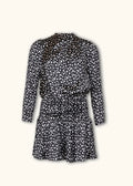 Jacquard Pleated Dress Black Bliss