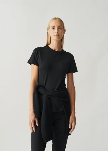 Roundneck Cotton Jersey Tee Black