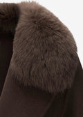 Ducie Marta Midi Coat Faux Fur Brown