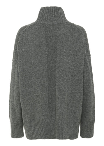 Lisbon High Neck Dark Grey Melange