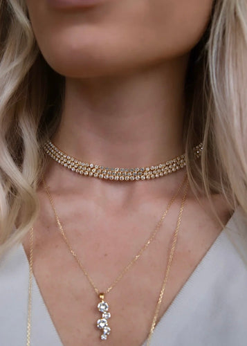 Siri Choker | Gold & Crystal