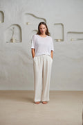 Melis Linen T-skjorte | White