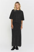 Madina Short Sleeve Knit Blackish Melange