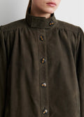 Zoine Suede Jacket Black Olive