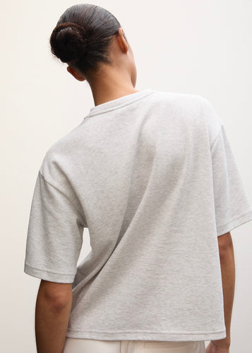 Boxy Half Sleeve Tee Grey Melange