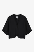 Short Wool Cardigan Black
