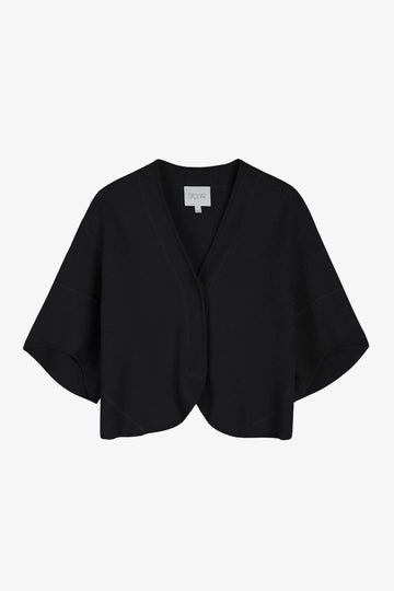 Short Wool Cardigan Black