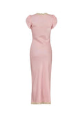 Shiny V-Neck Dress Dusty Pink