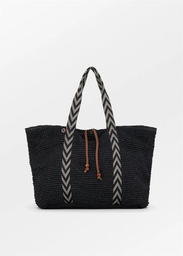 Paper Straw Phoebe Bag Black