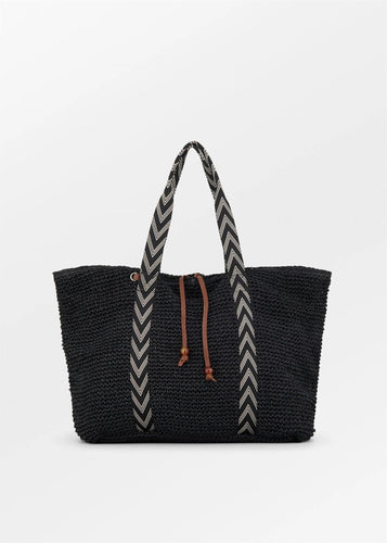 Paper Straw Phoebe Bag Black
