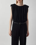 Draped Knit Top Black
