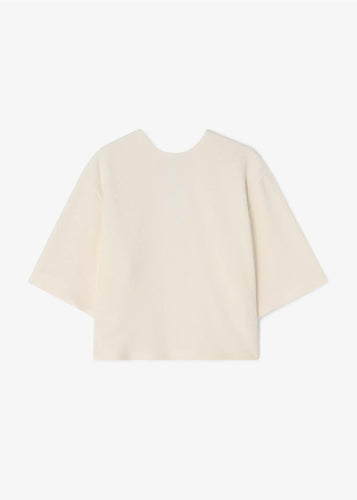 Woven Bouclé T-shirt Cream White