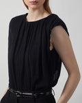 Draped Knit Top Black
