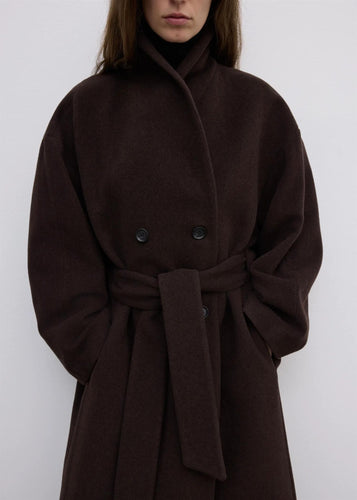 Relaxed Wool Coat Chocolate Brown