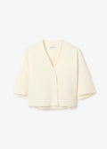 Short Wool Cardigan Off White