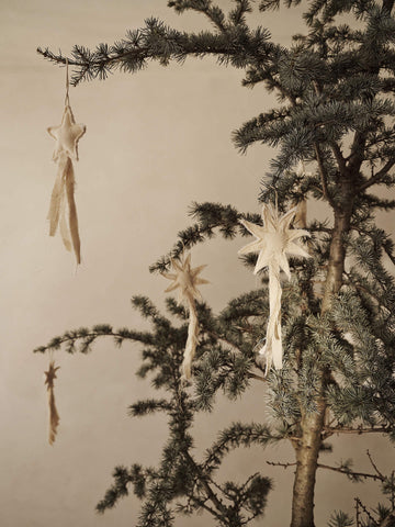 Vela Star Ornaments Set of 4 Natural