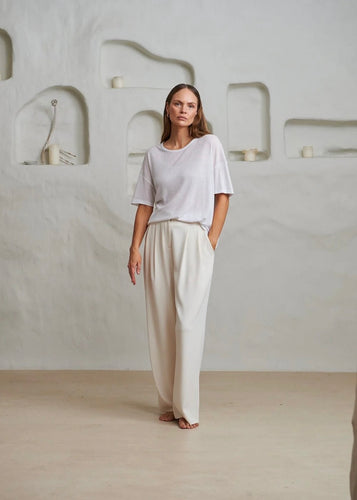 Melis Linen T-skjorte | White