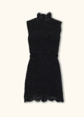 Lace Velvet Mini Dress Black