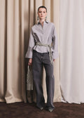 Iben Atari Embellished Shirt Grey Grey Stripe
