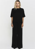 Leonie Satin Tee Black