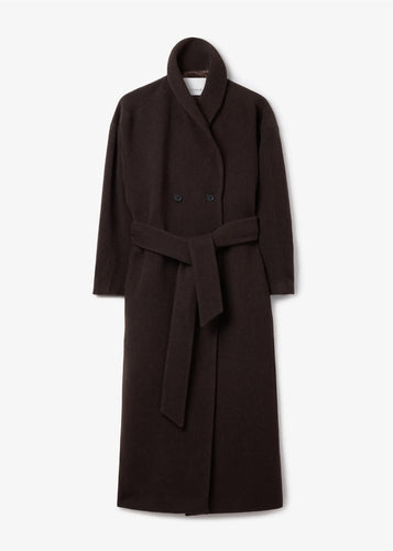Relaxed Wool Coat Chocolate Brown