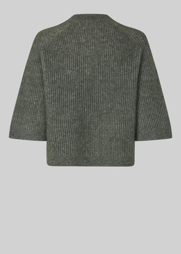 Andrea Knit Rib Cardigan Beluga