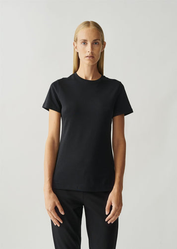 Roundneck Cotton Jersey Tee Black