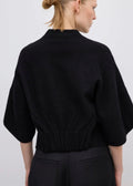 Short Wool Cardigan Black