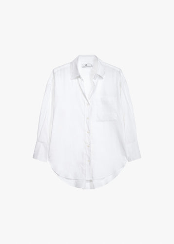 Allen Linen Viscose Skjorte | White