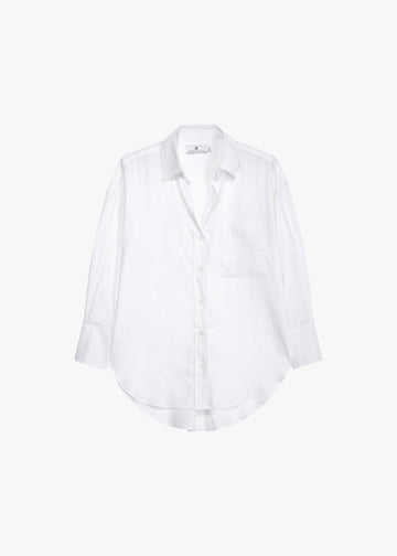 Allen Linen Viscose Skjorte | White