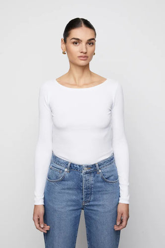 Petronella Rib Boatneck | Ecru