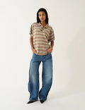 Como Dads Polo Beige Melange/ Cream Stripes