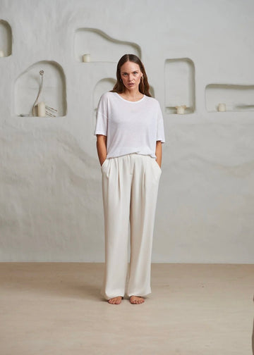 Melis Linen T-skjorte | White