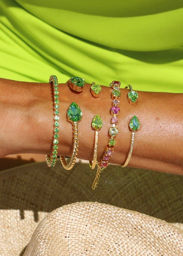 Petite Drop Armbånd | Gold & Peridot